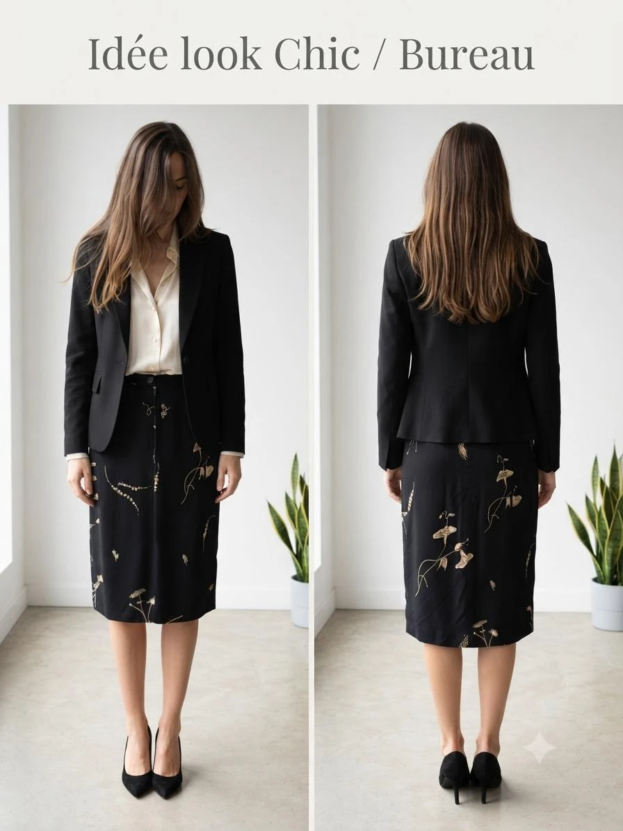 🖤Chique Krijtjurk met Beige Patroon, Vintage Weill (Maat 42) – photo 6